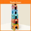 Wooden Stacking Toy Set For Early Education And Logic Development With Traffic Scene For Kids