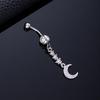Piercing per Ombelico Microstone Chiodi per Ombelico Vento Farfalla Amore Anello per Ombelico Stella Luna Fiore Femminile Fibbia per Ombelico