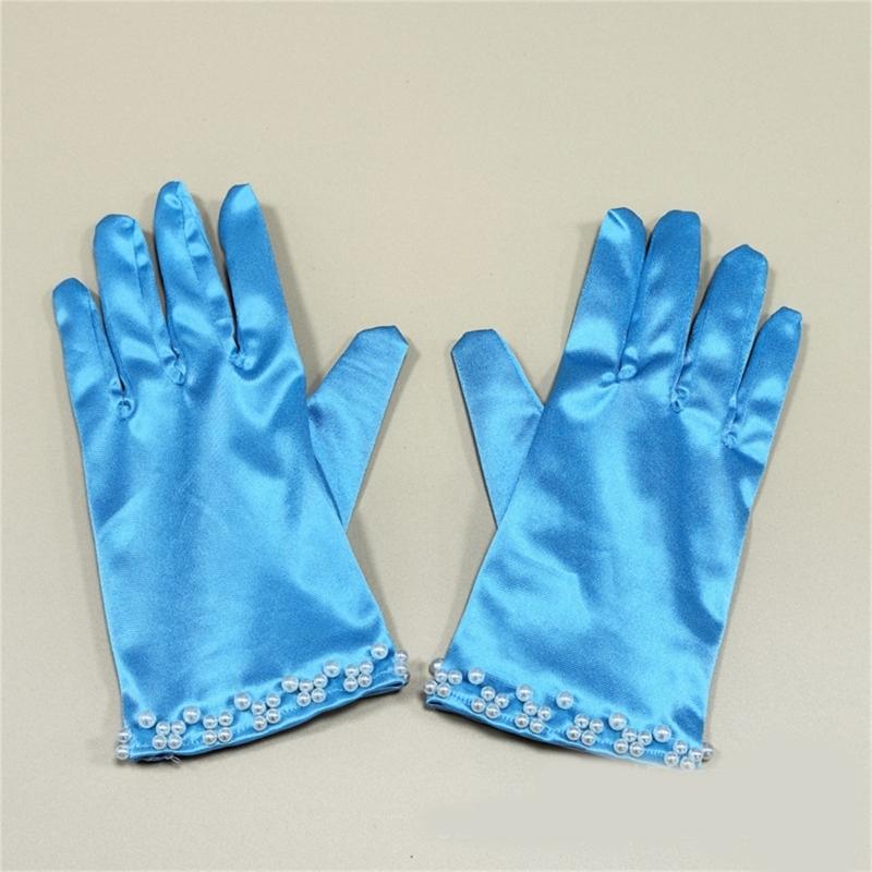 Short Gloves with Beaded Cuffs Bachelorette Party Stage Performances Handwear
