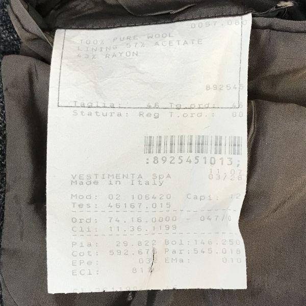 Made in Italy VESTIMENTA BARNEYS NEW YORK Wool Tweed Blazer Men’s M Gray(USED)