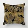 Golden Tropical Leaf Pattern Pillow Covers Pattern Cushion Cover Suitable for Sofa Bedroom Car Pillow Cover