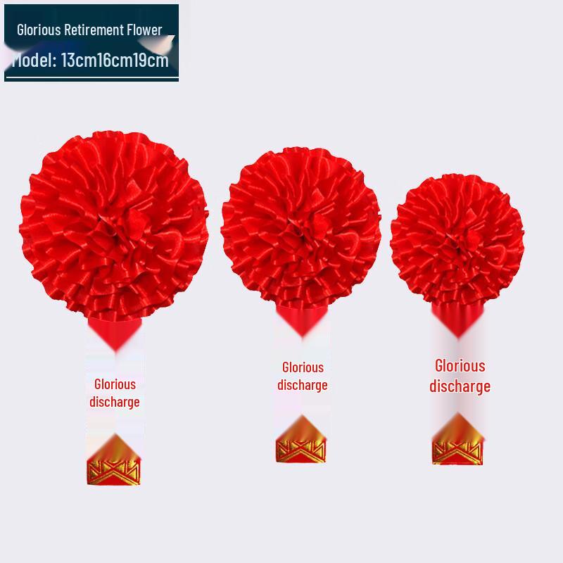 Military Service Commemorative Red Flowers & Ribbons