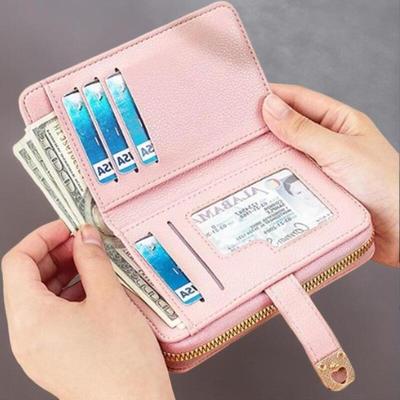 Women's Mini Wallet Classic Zipper Metal Design Color