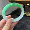 Certified Burmese Natural Icy Jadeite Round Bangle for Women