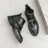 Fashion British Style Casual Leather Chelsea Boots Mens2024 New Comfy Fashion Flat Designer Business Leather Boots Outdoor Office Shoes