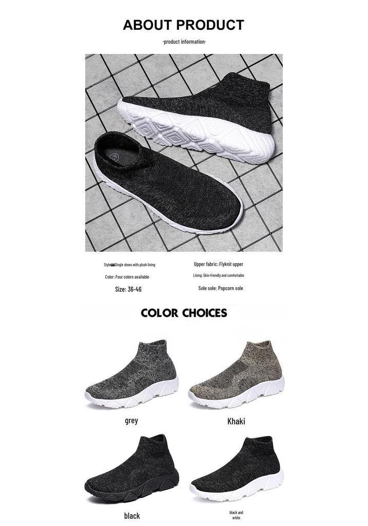 Scarpe da Corsa High-Top Slip-On in Mesh Flyknit da Uomo 2026 - Calzature Sportive Casual Autunnali Comode