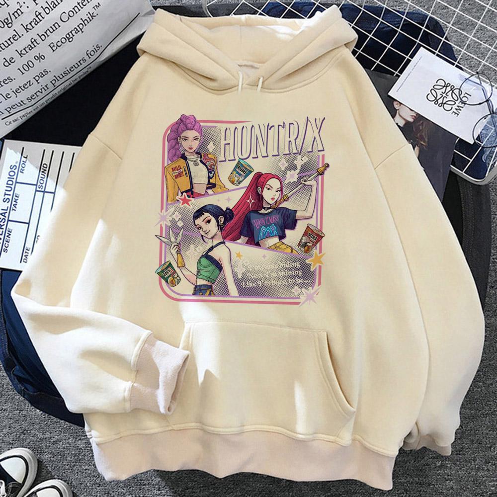 KPop Demon Hunters Hoodies Men Women Anime Cartoon Fashion Streetwear Pullovers Cartoon Sweatshirt