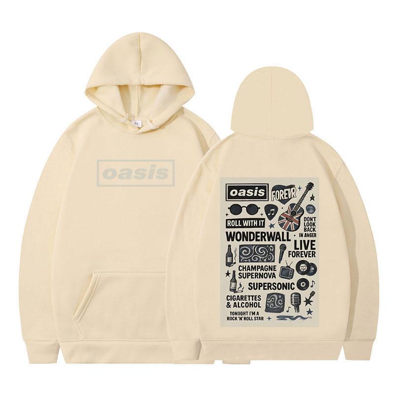 O-Oasis British Rock Band 2025 Graphic Hoodie Men Women Hip-hop Long-sleeved Casual Pullover Vintage Winter Casual Sweatshirts