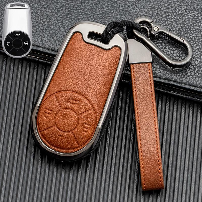 

Car Remote Key Case Cover Protect Shell Bag For Great Wall GWM ORA R1 R2 Good CAT Keychain Accessories коричневий