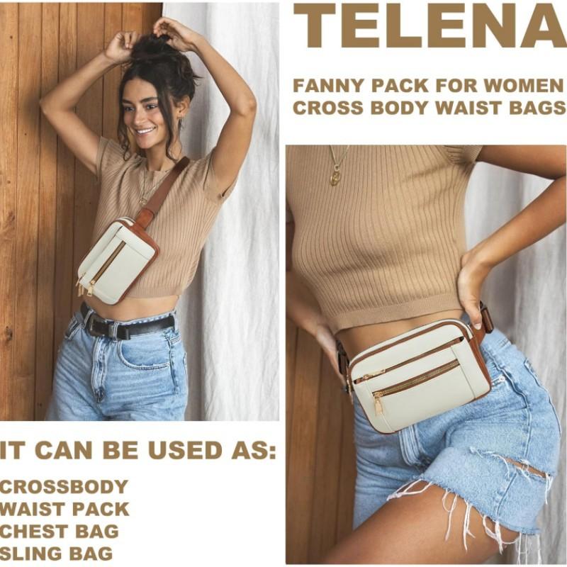 Dámský styl, Ledvinka, Více zipů, Praktická, Ramenní popruh, Crossbody hrudní taška, Sportovní ledvinka