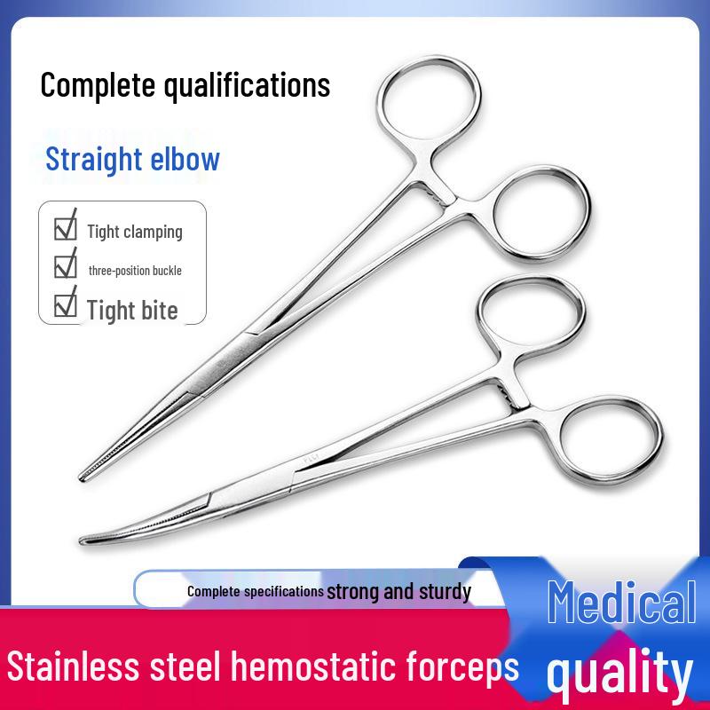 

Прямі гемостатичні щипці з ліктем, хірургічні затискачі з нержавіючої сталі та голкотримач для шовного матеріалу Straight 12.5cm