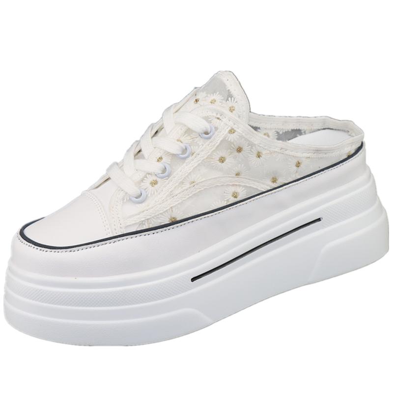 Fashion 8CM Breathable Sneakers Slippers Slides Platform Wedge Ladies Women Sandals Summer Fashion Comfy Sandals Slippers Female Shoes