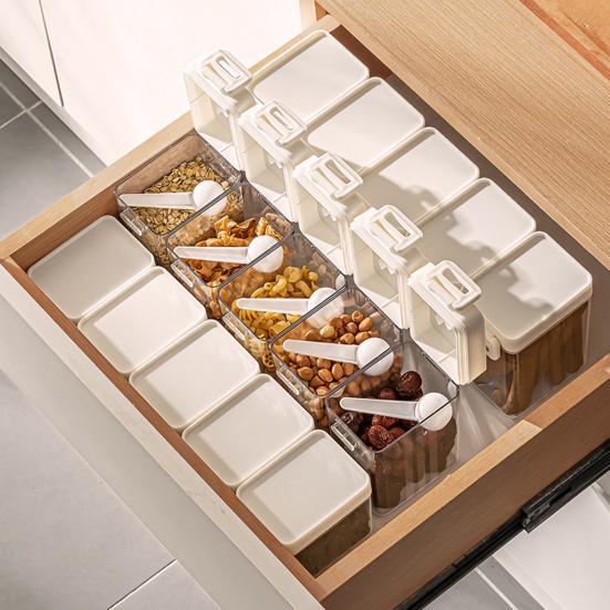 Versiegeltes Glas Lebensmittelqualität Stapelbares Design Küchenaufbewahrungsbox Verdickt Feuchtigkeitsdicht Mehl Zucker Gewürz Aufbewahrungsbehälter