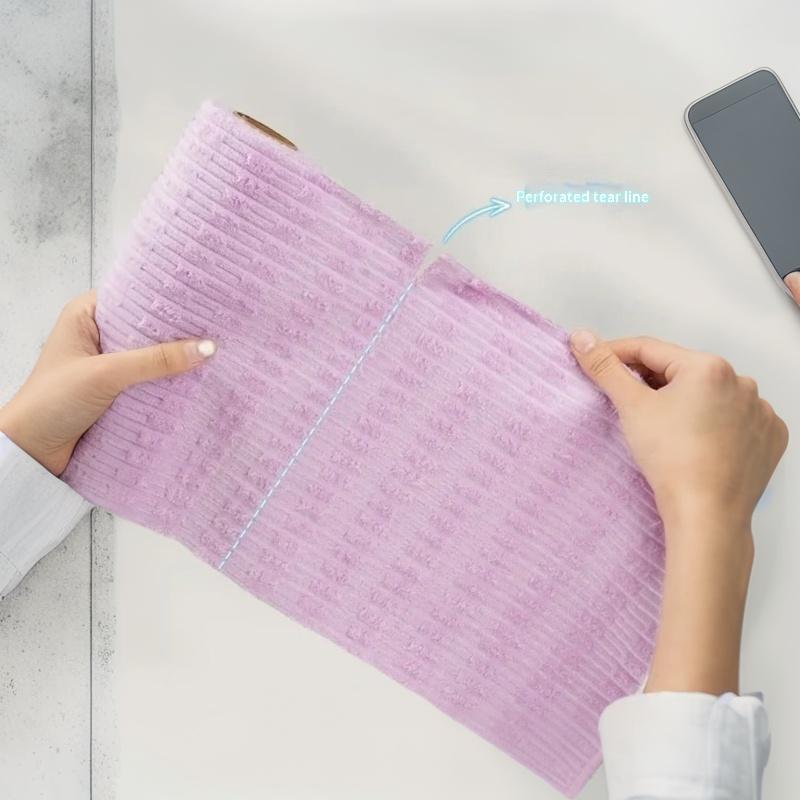 20 Pcs/Roll Thickened Microfiber Kitchen Wipes Roll Disposable Reusable Oil Absorbent Cleaning Cloth
