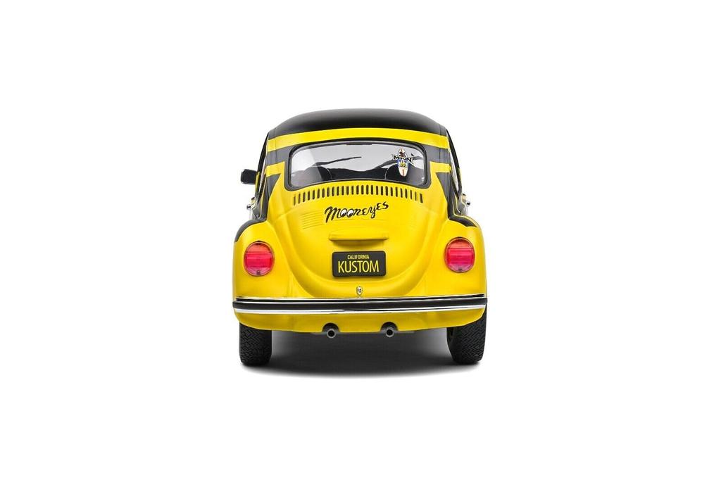 Solid Volkswagen Beetle Diecast Car 1/18 Scale BEETLE 1303 1974 (Black/Yellow) [Parallel Import]