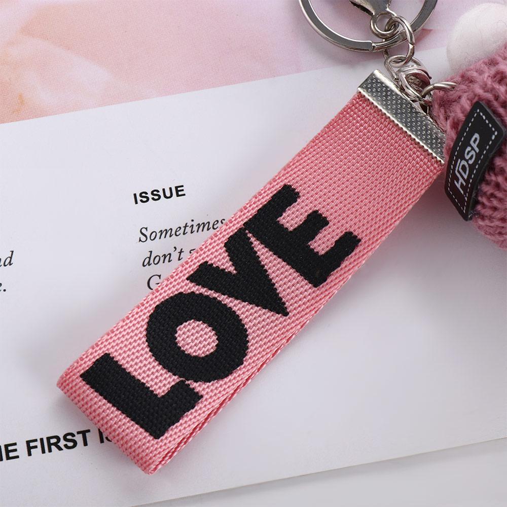 Cars Key Ring Jewelry Gift Sleeping Baby Doll Pompom Keyring Fluffy Plush Doll Plush Keychain