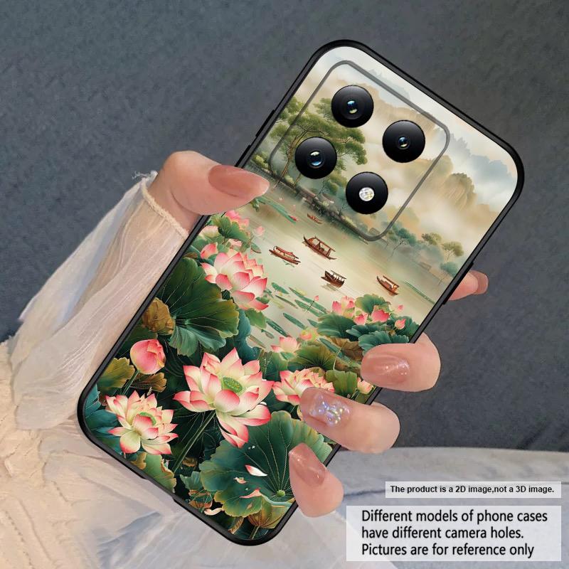 Ship and Red Lotus For Xiaomi Poco X7 M7 Pro 5G M5 X4Pro 4 M6 4G C65 C75 F6 F5 X6 5 7 X5 F7 Ultra M5S M4Pro 5G soft phone case