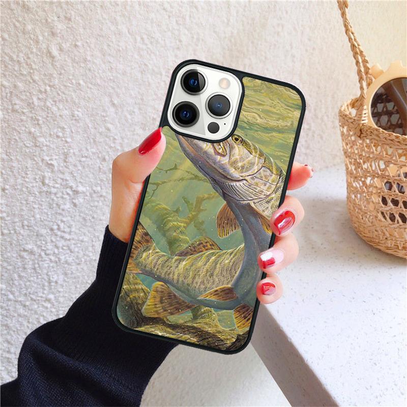 Pike Fishing Bait Spinner Phone Case for iPhone 17 Air 16 15 14 12 13 PLUS 11 PRO MAX Back Cover Fundas Shell