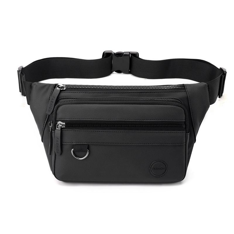 

Модная водонепроницаемая поясная сумка Мужская вместительная простая сумка кассира Сумка-мессенджер для путешествий на открытом воздухе Многофункциональная модная поясная сумка чёрный