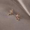 S925 Silver Needle Korean Minimalist Reindeer Stud Earrings - Cute, Sweet, and Versatile Christmas Accessory.