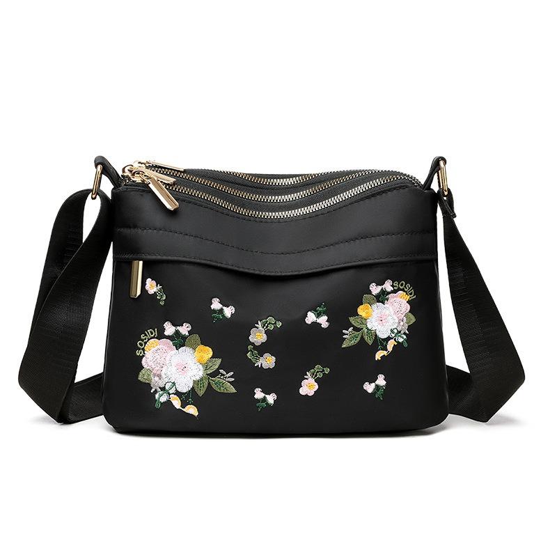 

Bag women s new embroidered shoulder bag medium and old mother bag fashionable versatile elegant large-capacity messenger bag