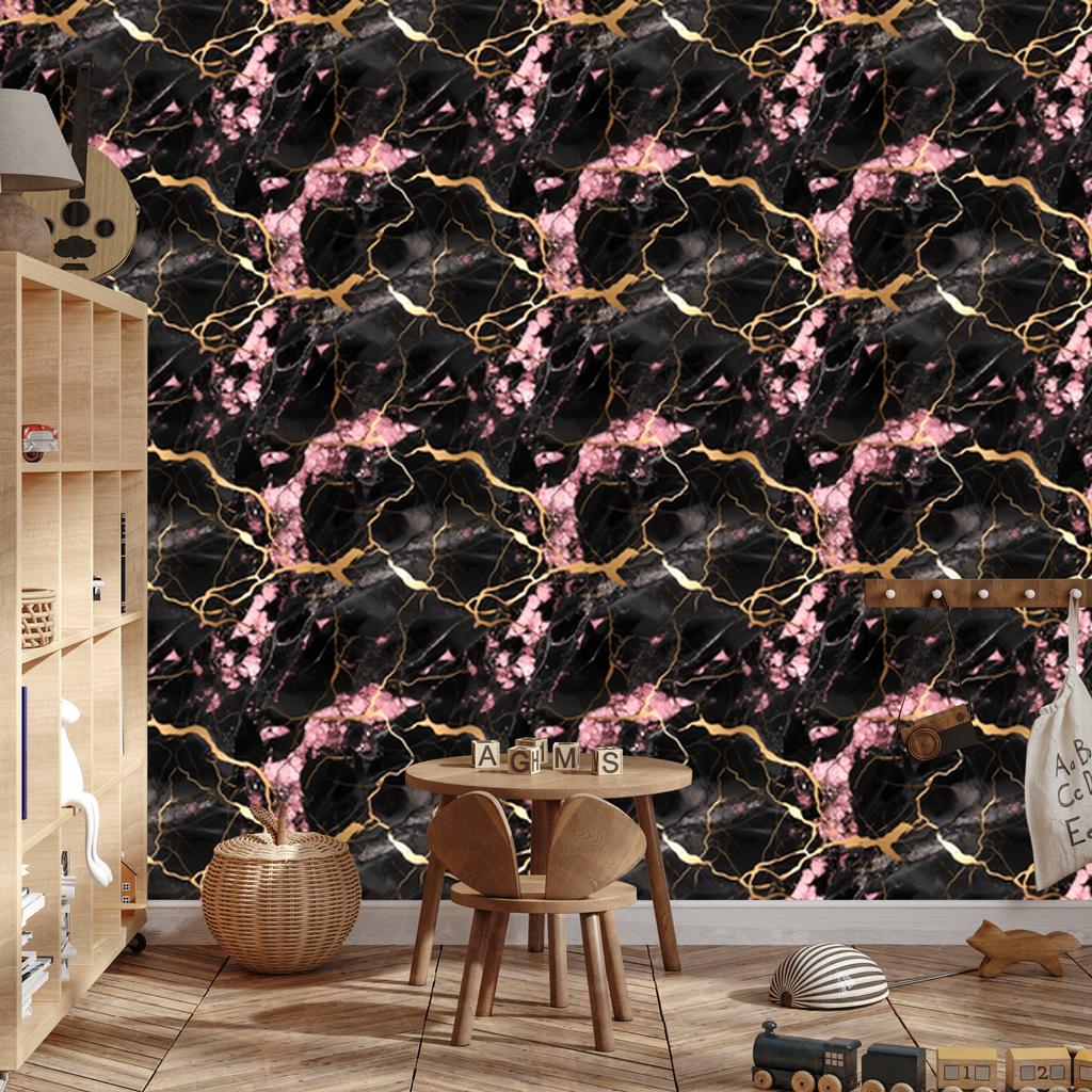 Marble Wallpaper Black, Brown and Burgundy for Living Room and Bedroom 50x1000