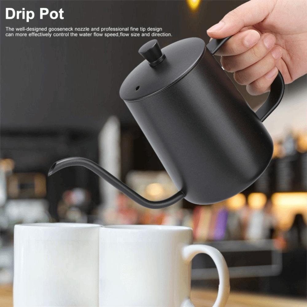 Stainless Steel Gooseneck Tea Kettle 600ml Capacity Drip Pot Pour Over Coffee  Coffee Brewing