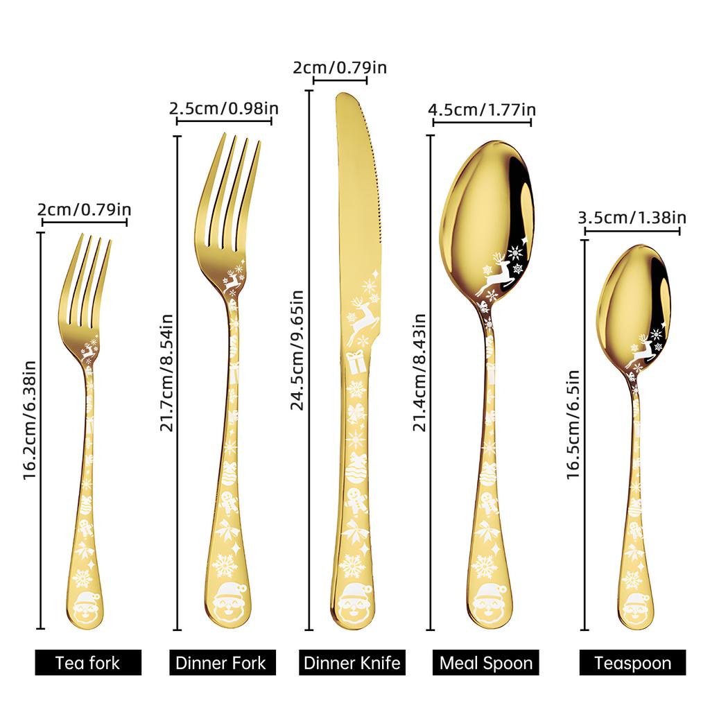 40 Piece Silverware Set Service for 5 Stainless Steel Flatware Cutlery Set with Round Edge Kitchen Utensil Set for Home