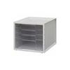 [3 Shallow Drawers + 1 Deep Drawer] Iris Ohyama Letter Case A4 with Index Stickers, Drawer Document Case, Desktop, Stackable, Plastic Letterbox,