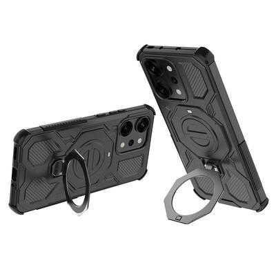 Für Oppo Reno14 Pro 5G (Global) Magnetische Hülle Drehbarer Metallständer PC+TPU Handy-Rückseite