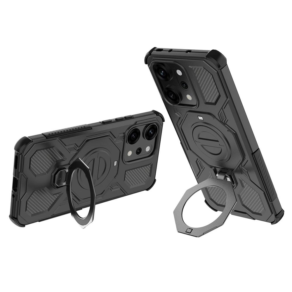 For Oppo Reno14 Pro 5G (Global) Magnetic Case Rotating Metal Kickstand PC+TPU Phone Back Cover