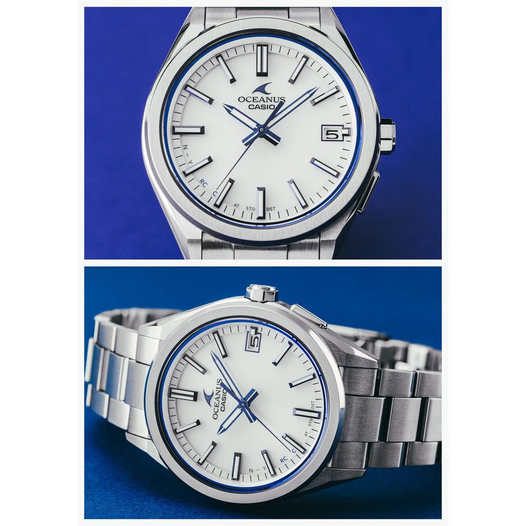 Casio OCEANUS Men's White Watch Bluetooth Solar Radio Wave Sapphire Glass Japan Made OCW-T200S-7AJF