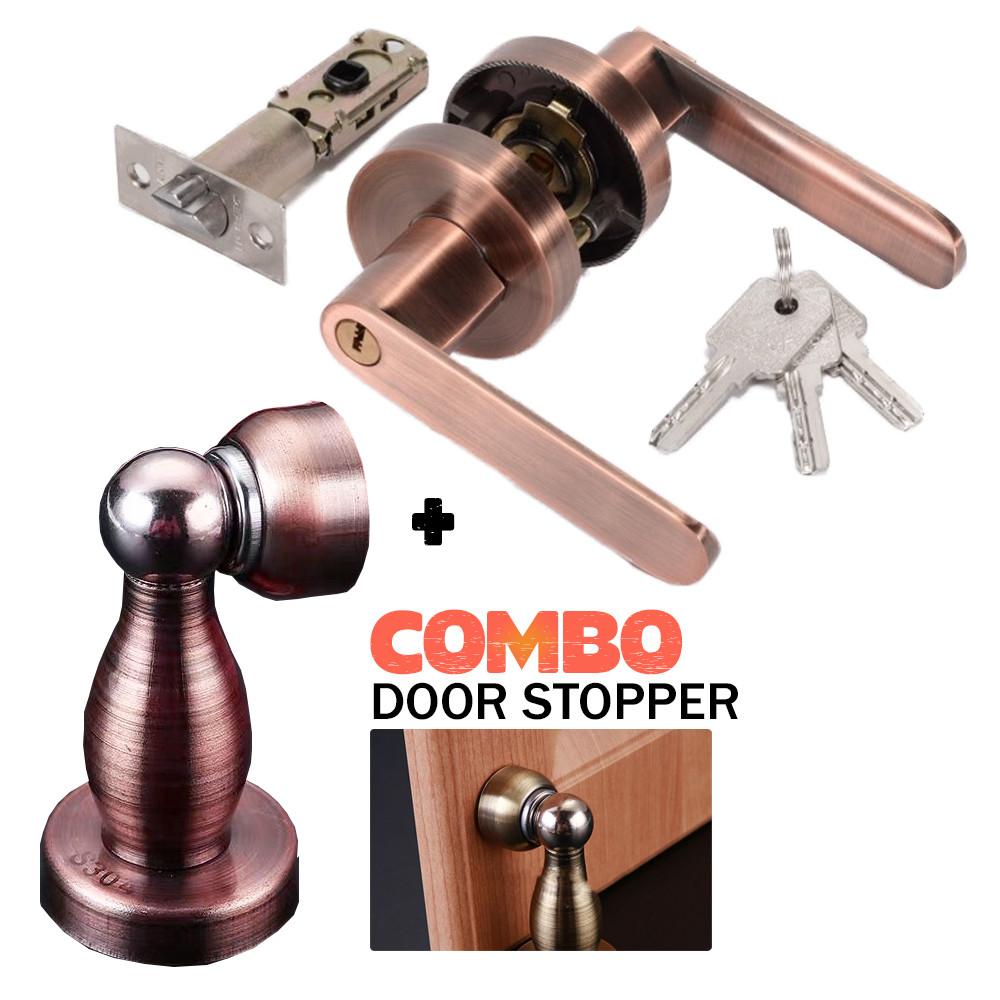 Handle Door Lock Set Room Door Adjustable Solid-state Lock Bedroom Door Lock Tubular Lever Lock Aluminum Alloy Door Lock