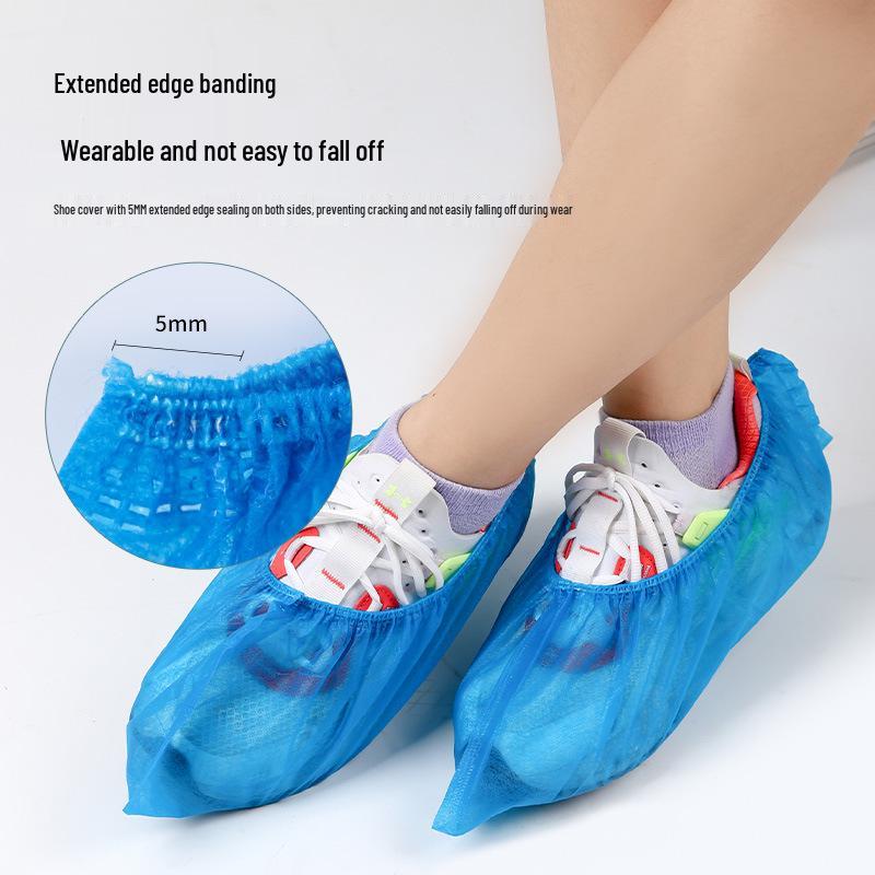 XL Thickened Non-Slip Non-Woven Disposable Shoe Covers for Indoor Use - Dustproof Overshoes for Adults