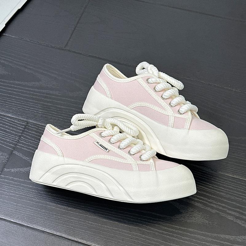 -6 bread shoes big head board shoes versatile height increase low top casual board shoes wide head casual sports shoes