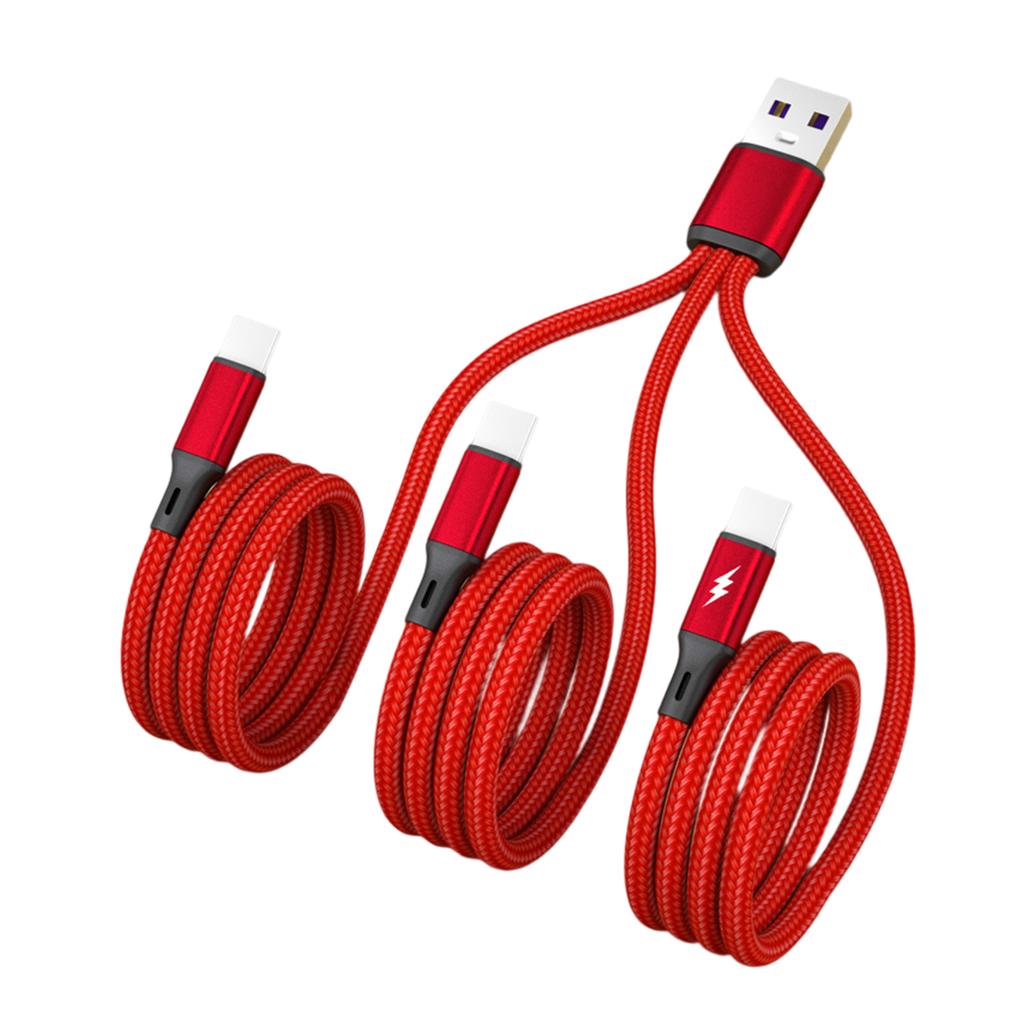 3 in 1 USB Cable, USB to 3x Type-C Connector Power Supply Cord Wire Quick Charging Charge Line Extension Cord