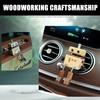 Handmade Wooden Car Decors With Magnetic Base And Swinging Limbs Dashboard Ornament For Home Office Gifts