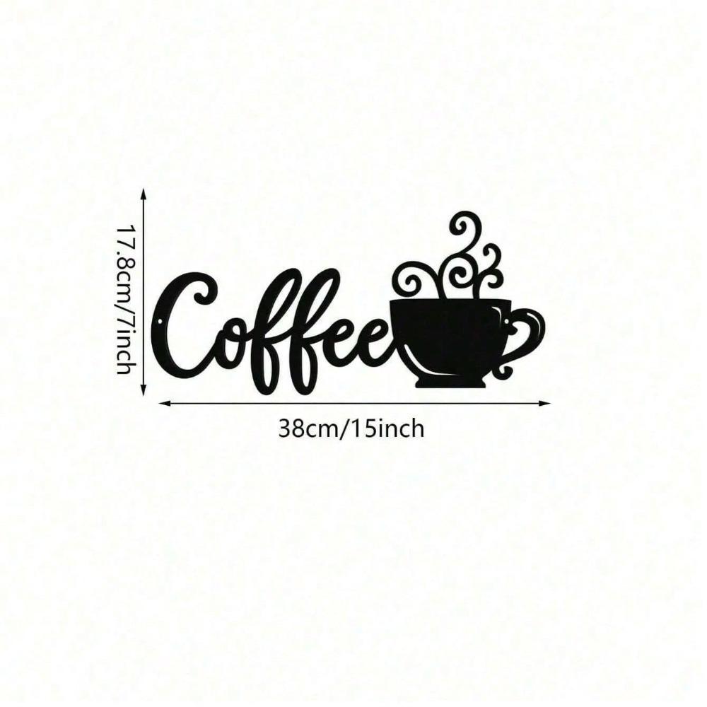 1pc Black Metal Wall Art Hanging Decor for Home Garden Living Room Kitchen Coffee Shop Holiday Gift