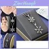 Elegant Korean Double Layer Snowflake Necklace For Women Fashion Accessory