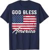 God Bless America USA Flag 4th of July Patriotic T-Shirt UnisexGraphic T Shirts Cotton Casual Daily Four Seasons