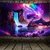VIKAMA Dreamy Starry Sky Ultraviolet Fluorescent Tapestry Aesthetic Wall Hanging Hippie Bedroom Independent Room Decoration