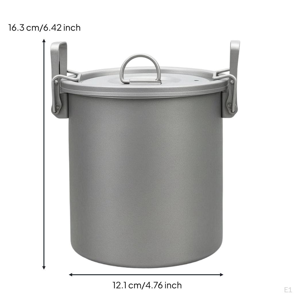 metal Rice Steamer Snug Lid Multipurpose Pot Side Handles Portable Cooking for Home Use