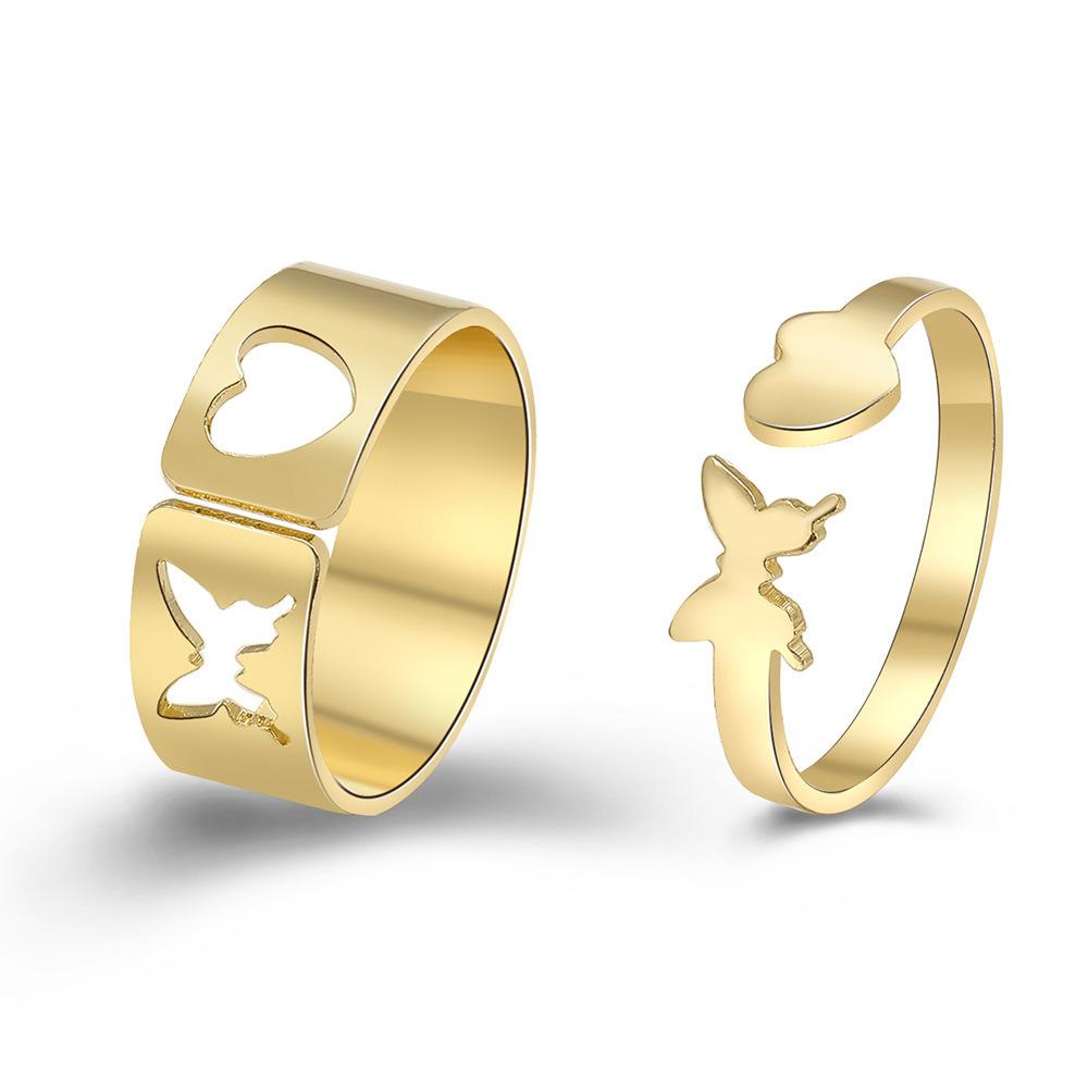 For the new model, two-in-one open hollow butterfly love ring.