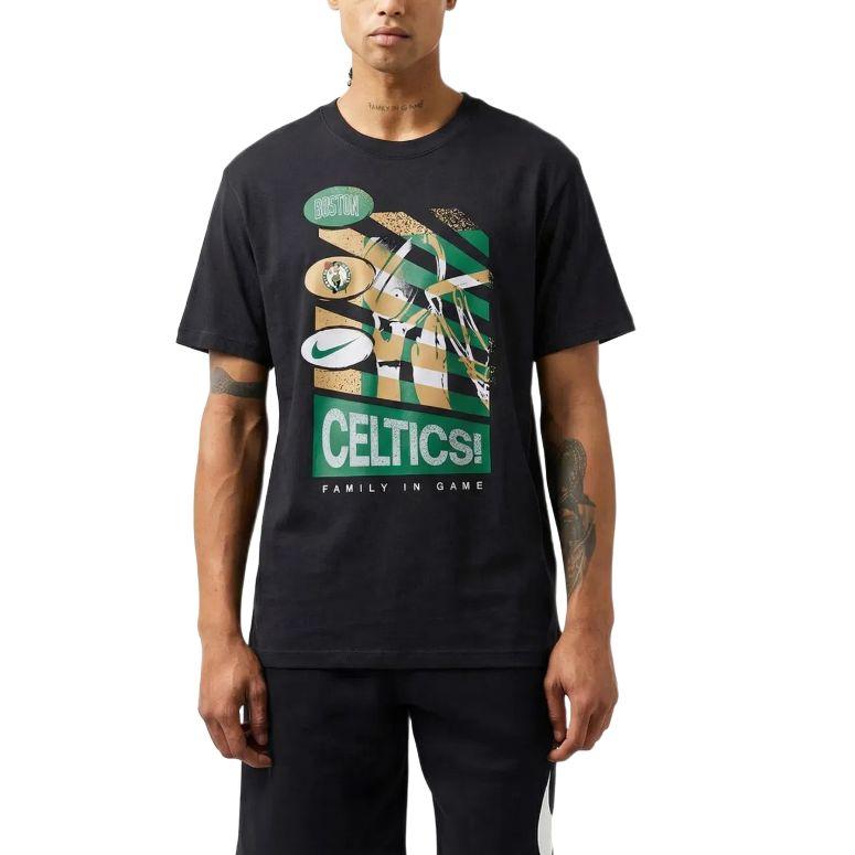 Nike X NBA Boston Celtics Loose Fit Logo Print Pullover Short Sleeve T-Shirt Men Tops Black HF1655-010
