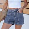 Women's Color Jeans Stretch Slim Fit Distressed Denim Shorts