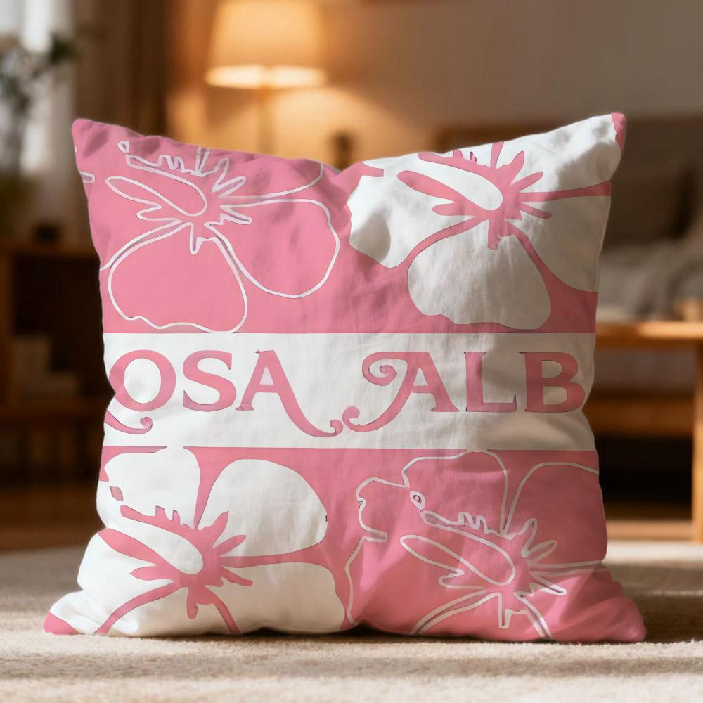 Hot A-Aalba rosaed Cushion Cover Soft Washable Pillow Case Multi-Scene for Couch Bed Travel Office Use