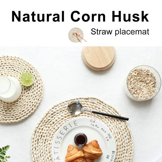 Corn Bran Woven Heat Dining Table Mat Pot Insulation Holder Coasters Placemat