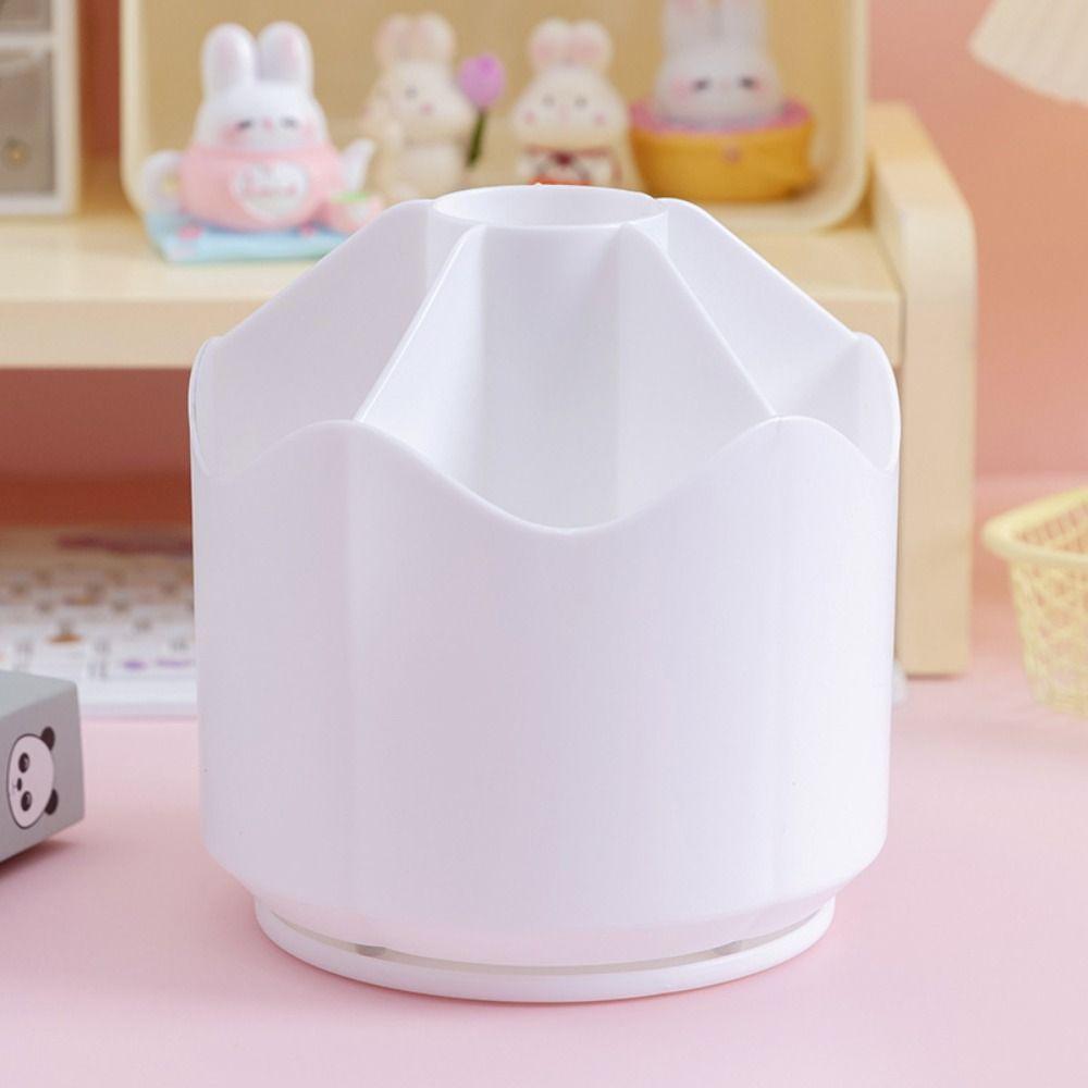 Suporte de Canetas Multifuncional 360° Giratório Porta-Armazenamento Caixa para Guardar Pincéis de Maquilhagem Escritório