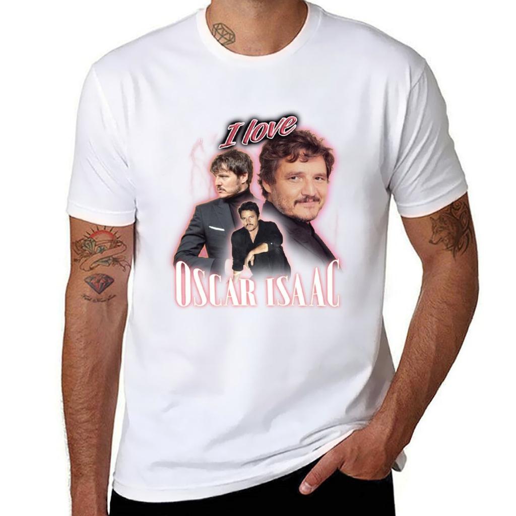I Love Oscar Isaac Pedro Pascal Cursed Fan Collage TShirt Dry Fit Running Short Sleeve Top
