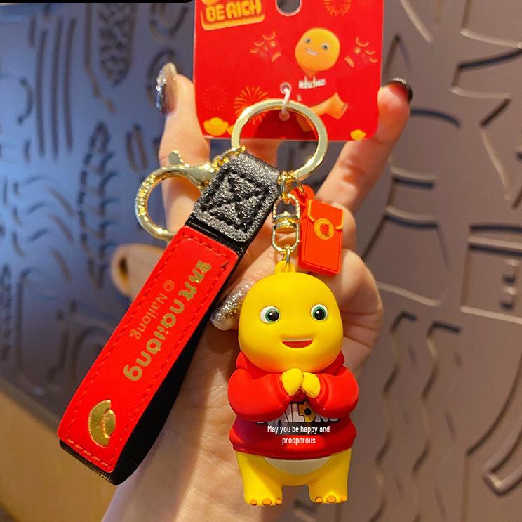 Genuine Decompression Bubble Blowing Milk Dragon Keychain - Cute 3D Toy for Backpacks, Women & Men